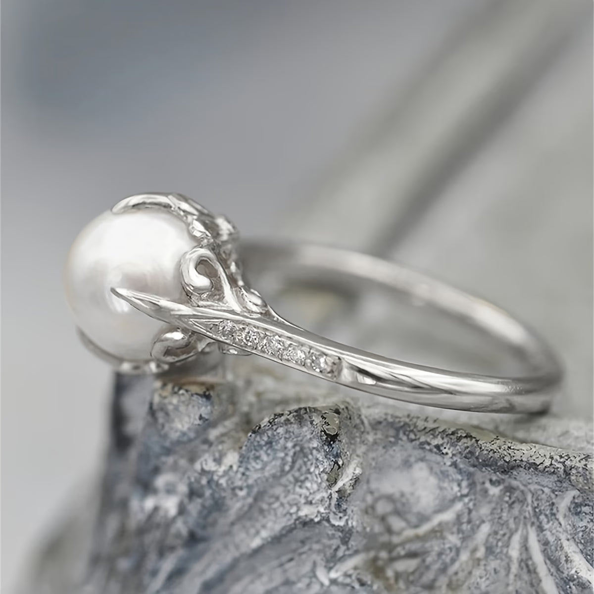 Zart Perle & Kristall-Ring