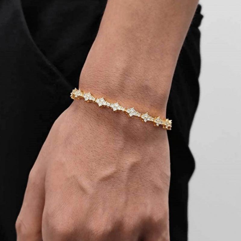 Klassisch Cluster Tennisarmband | Gold
