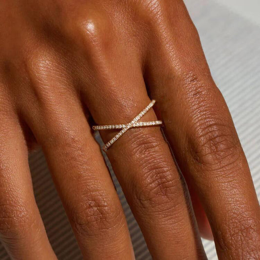 Nia Gold Diamant Kreuz-Ring