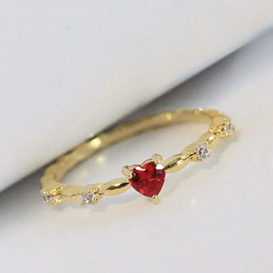 Gold Rubin Herz-Ring