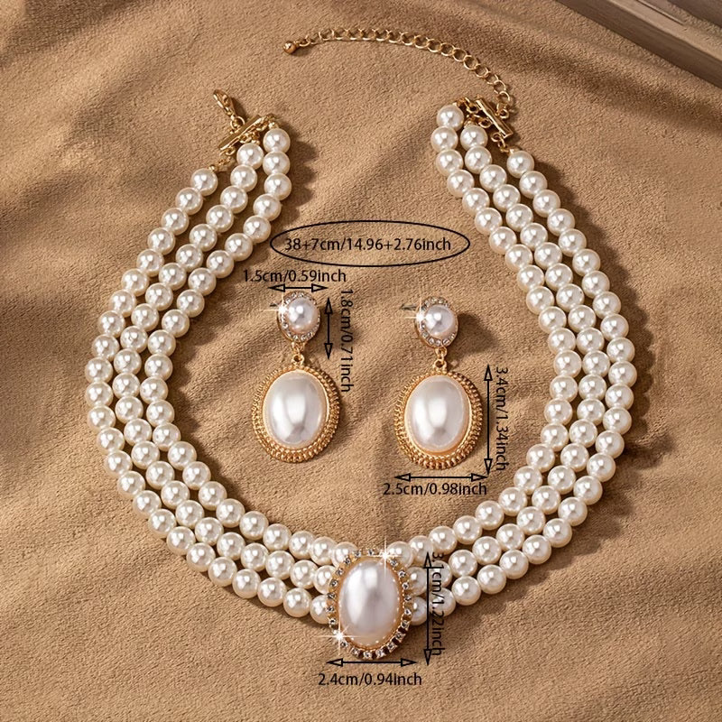Vintage Perlen-Strang Schmuckset