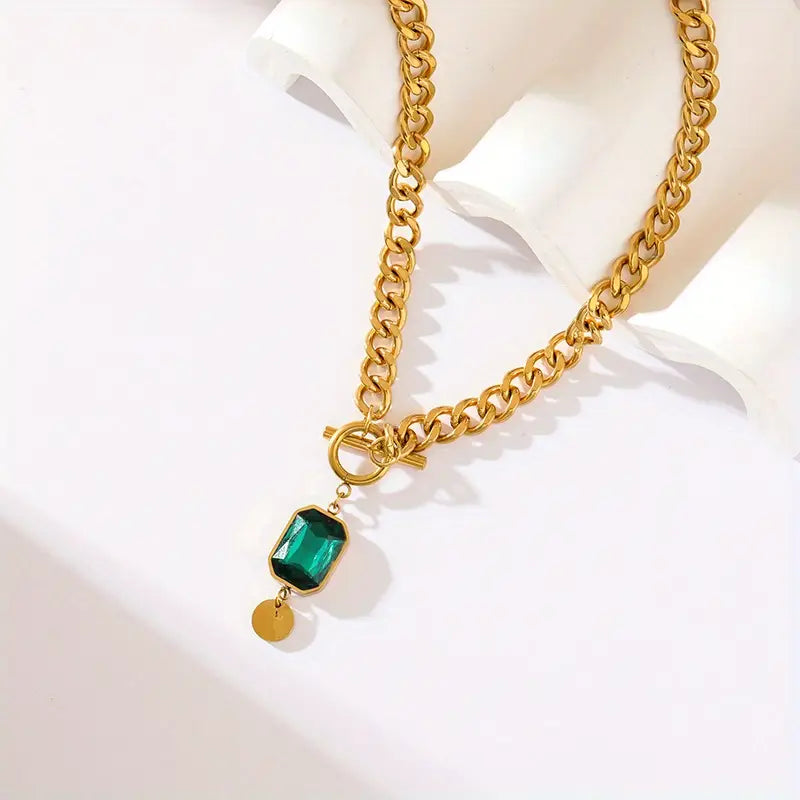 Gold Smaragd Kette Halskette