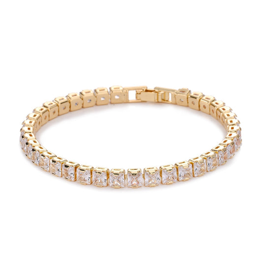 Quadratisch Tennisarmband | Gold