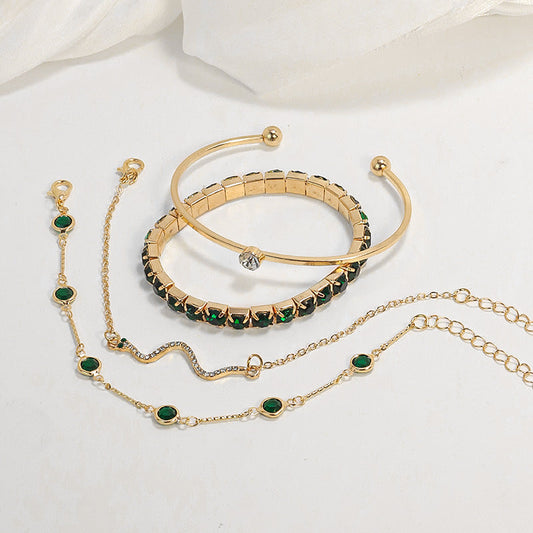 Gold Smaragd-Armband-Set
