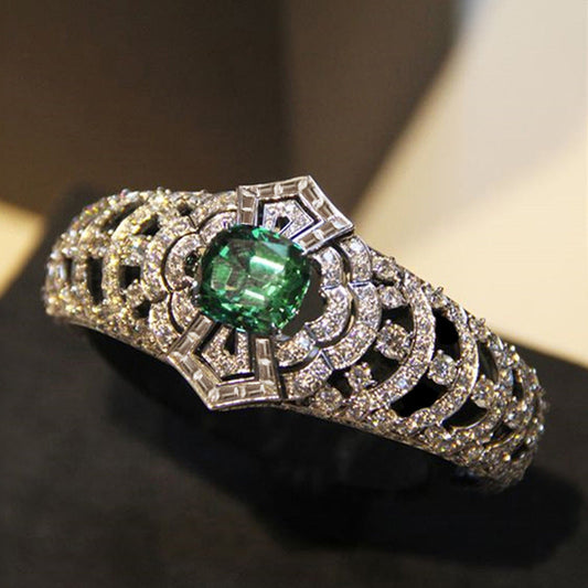 Smaragd Art Deco Ring | Weißgold