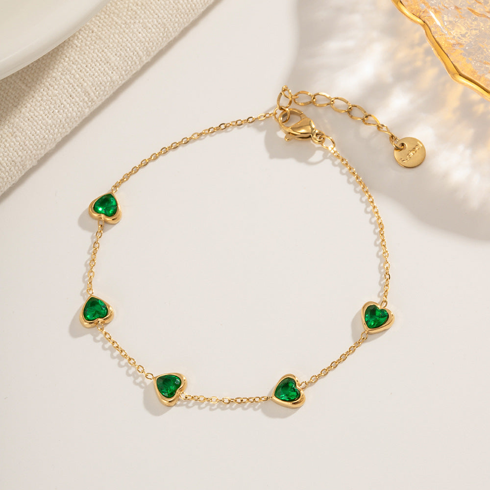 Francia Grün Herz-Armband