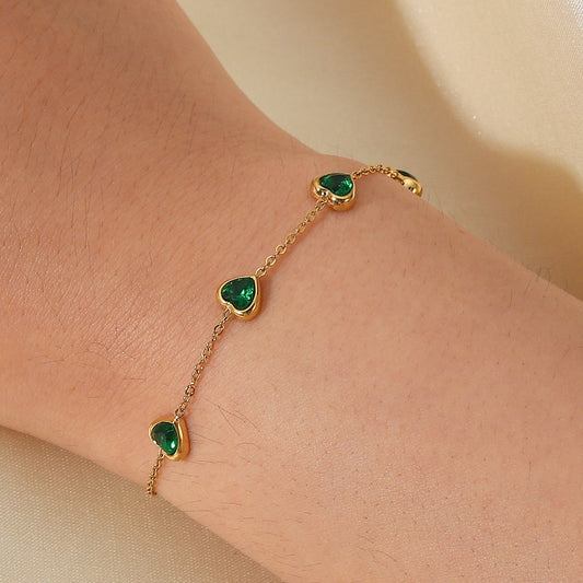 Francia Grün Herz-Armband