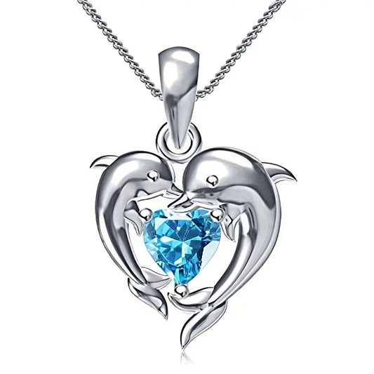 Oceanheart Twins Halskette | Weißgold