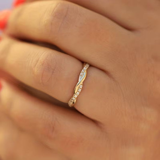 Zwei Stil Akzent Ring | Gold