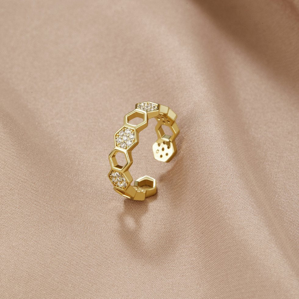 Gold Geometrisch Offen Ring