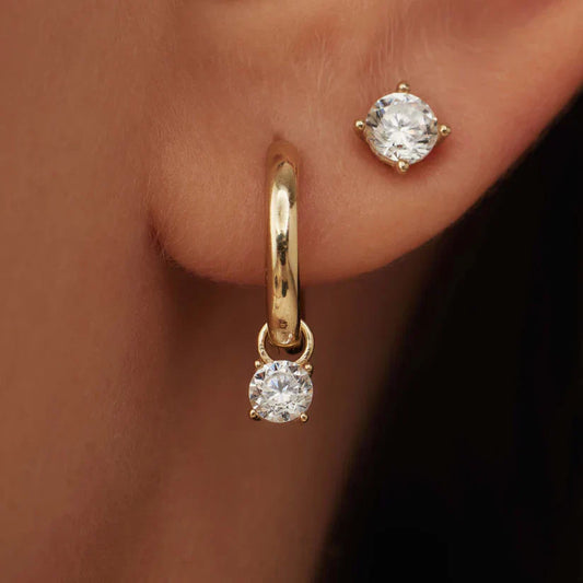 Larmes de Lune Stein Ohrring-Set | Gold