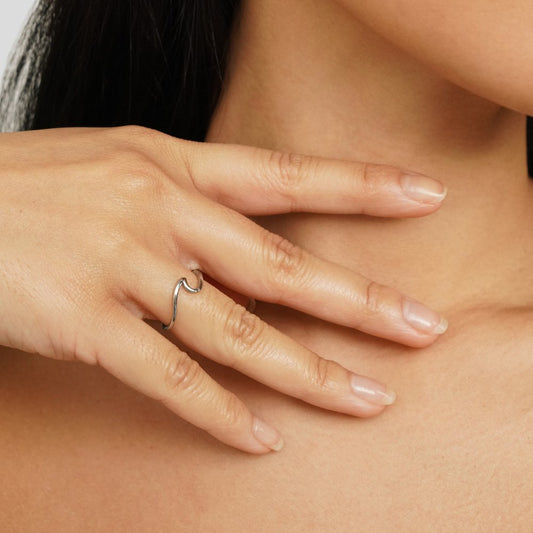 Silber Minimalist Offen Ring