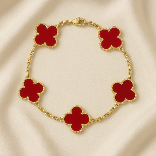 Kleeblatt-Armband Rot