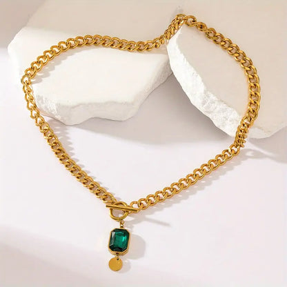 Gold Smaragd Kette Halskette