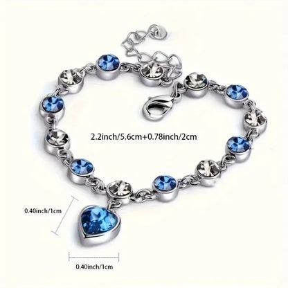 Ocean Herz Glanz Armband | Weißgold