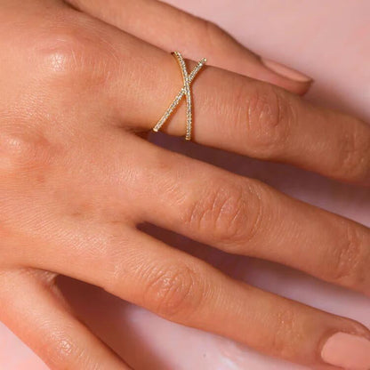 Nia Gold Diamant Kreuz-Ring