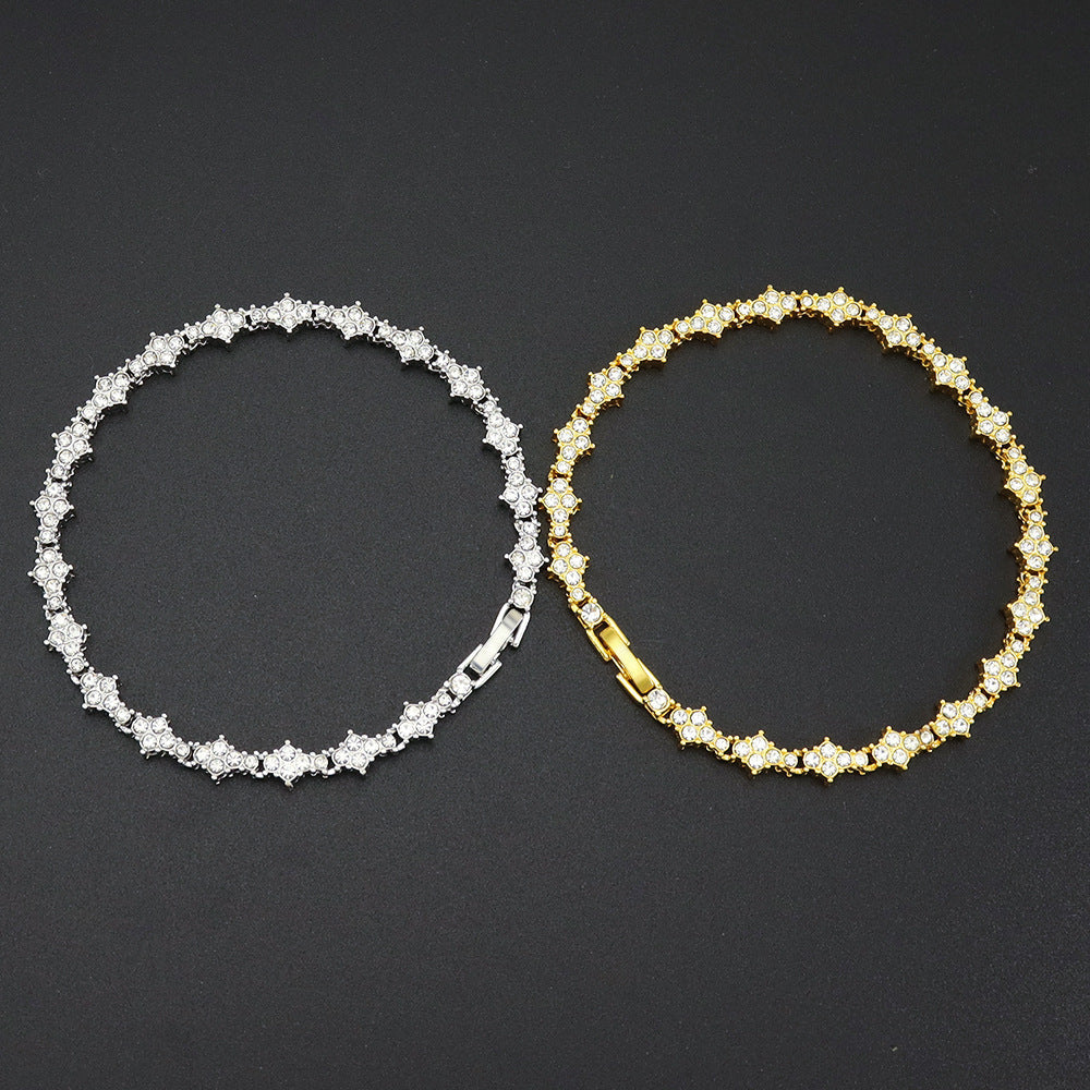 Klassisch Cluster Tennisarmband | Gold