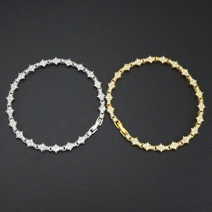 Klassisch Cluster Tennisarmband | Gold