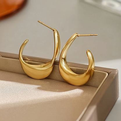 Geformt Halbmond Creolen | Gold