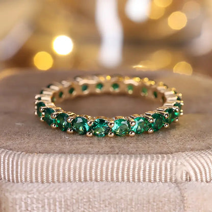 Gold Smaragd Ewigkeit Ring
