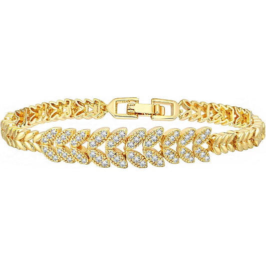 Immerblatt Tennisarmband | Gold
