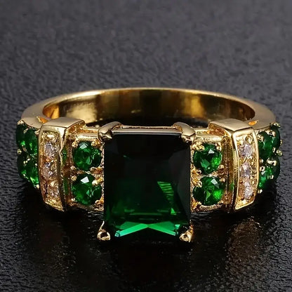 Gold Smaragd Geometrisch Ring