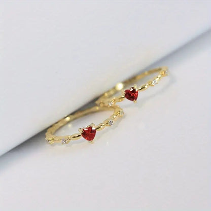 Gold Rubin Herz-Ring