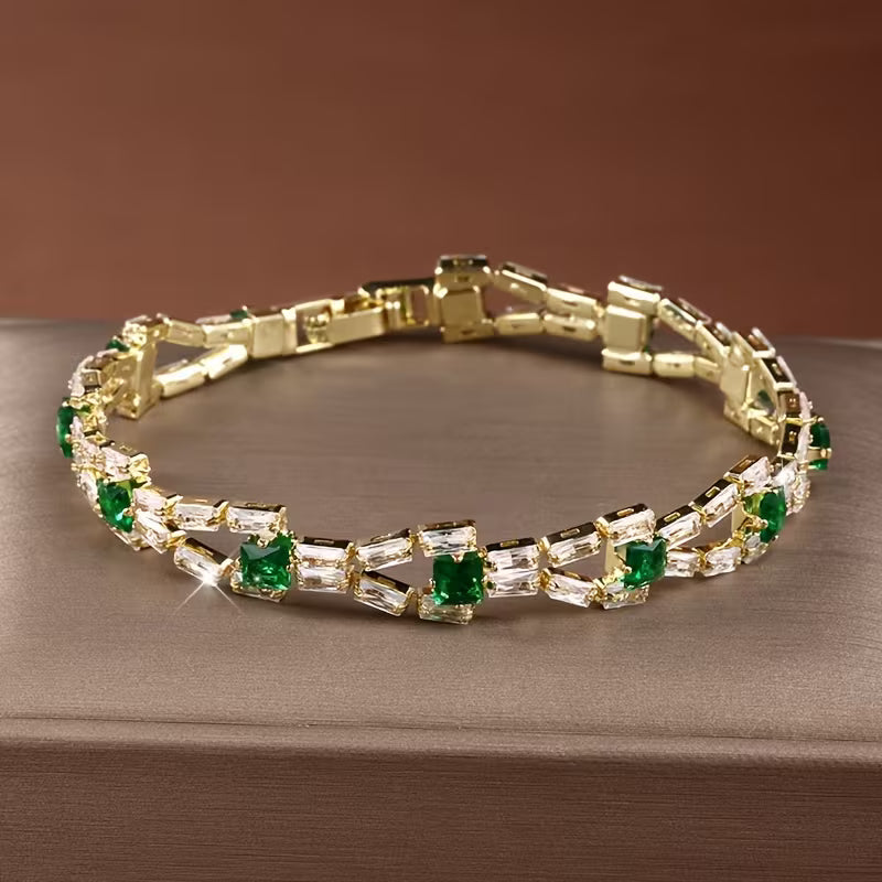 Verde Kettenglied Tennisarmband | Gold