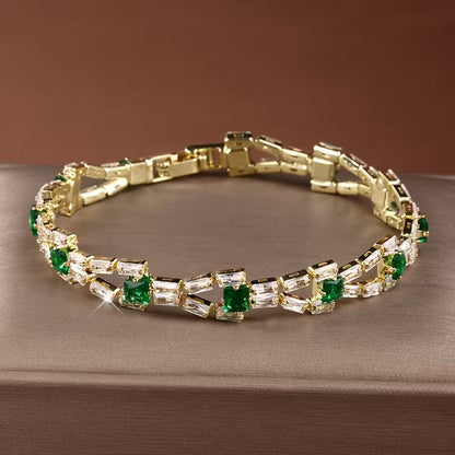 Verde Kettenglied Tennisarmband | Gold