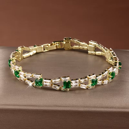 Verde Kettenglied Tennisarmband | Gold