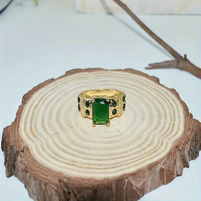 Gold Smaragd Geometrisch Ring