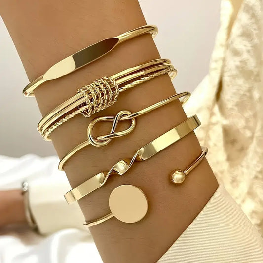 Geknotet Eleganz Armband-Set | Gold