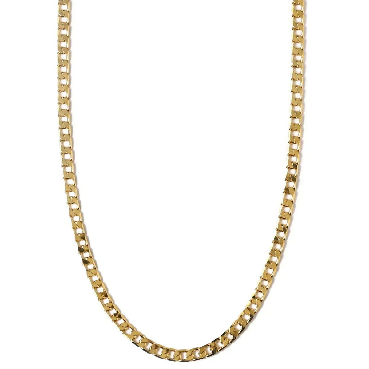 Flach Kettenglied Panzer Kette Halskette | Gold