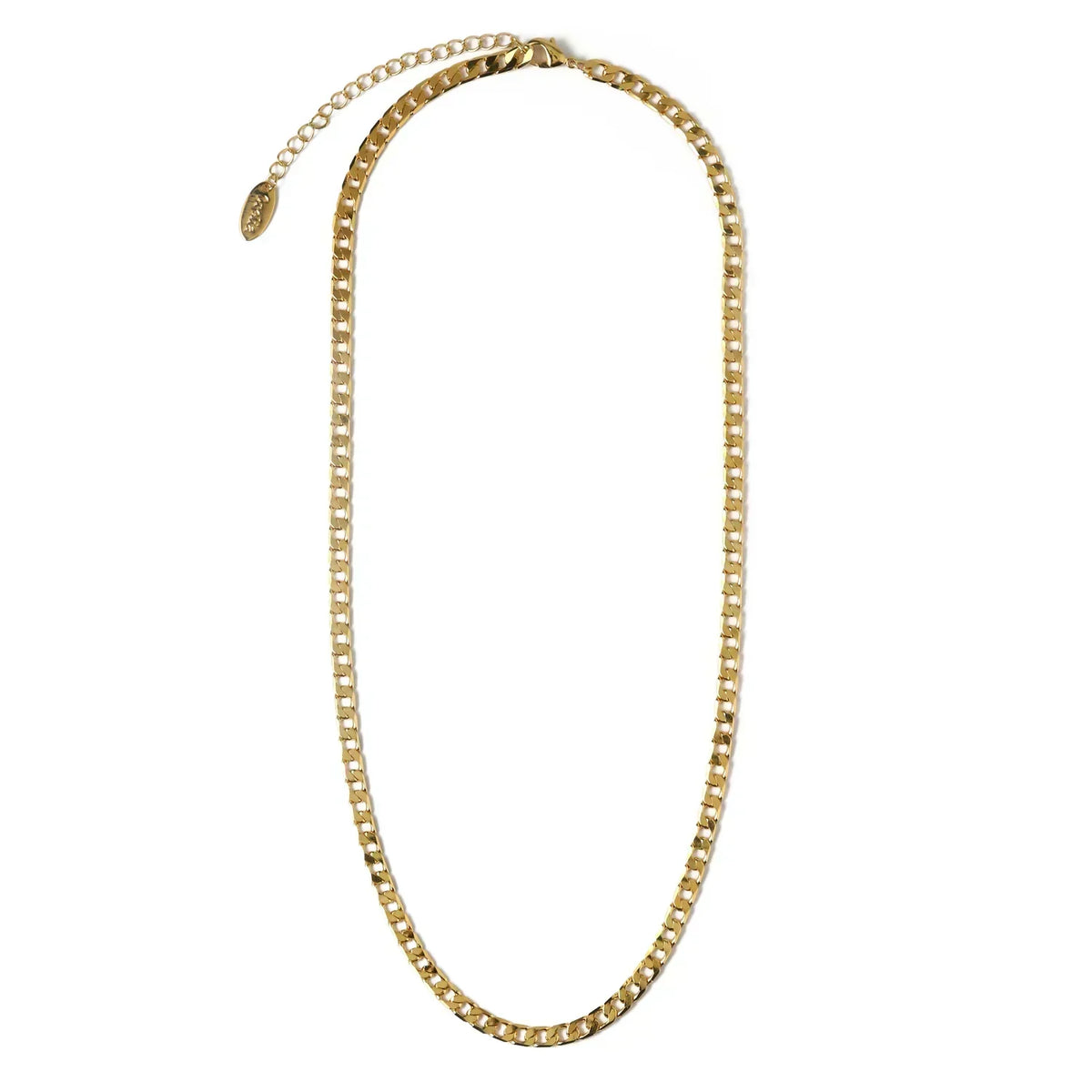 Flach Kettenglied Panzer Kette Halskette | Gold
