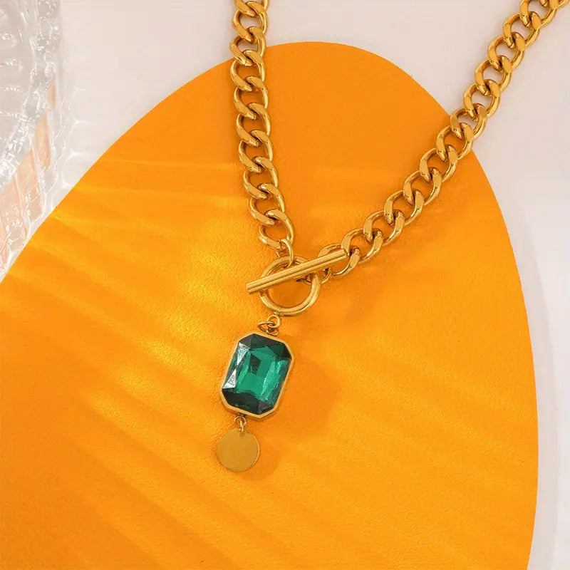 Gold Smaragd Kette Halskette