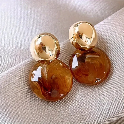 Aurélie Amber Hängeohrringe | Gold