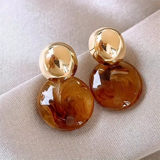 Aurélie Amber Hängeohrringe | Gold