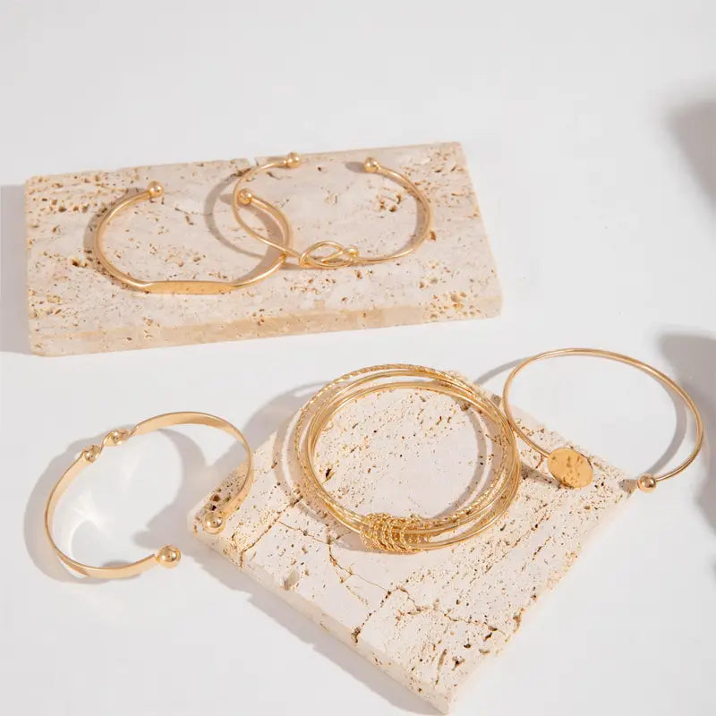 Geknotet Eleganz Armband-Set | Gold