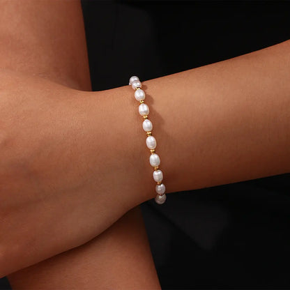 Elegant Perle und Goldarmband