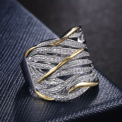 Silber und Gold Geflochten Band Ring