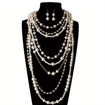 Boho Mehrreihig Perlen-Statement Set