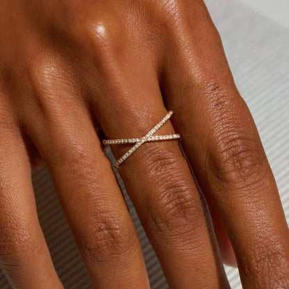 Nia Gold Diamant Kreuz-Ring