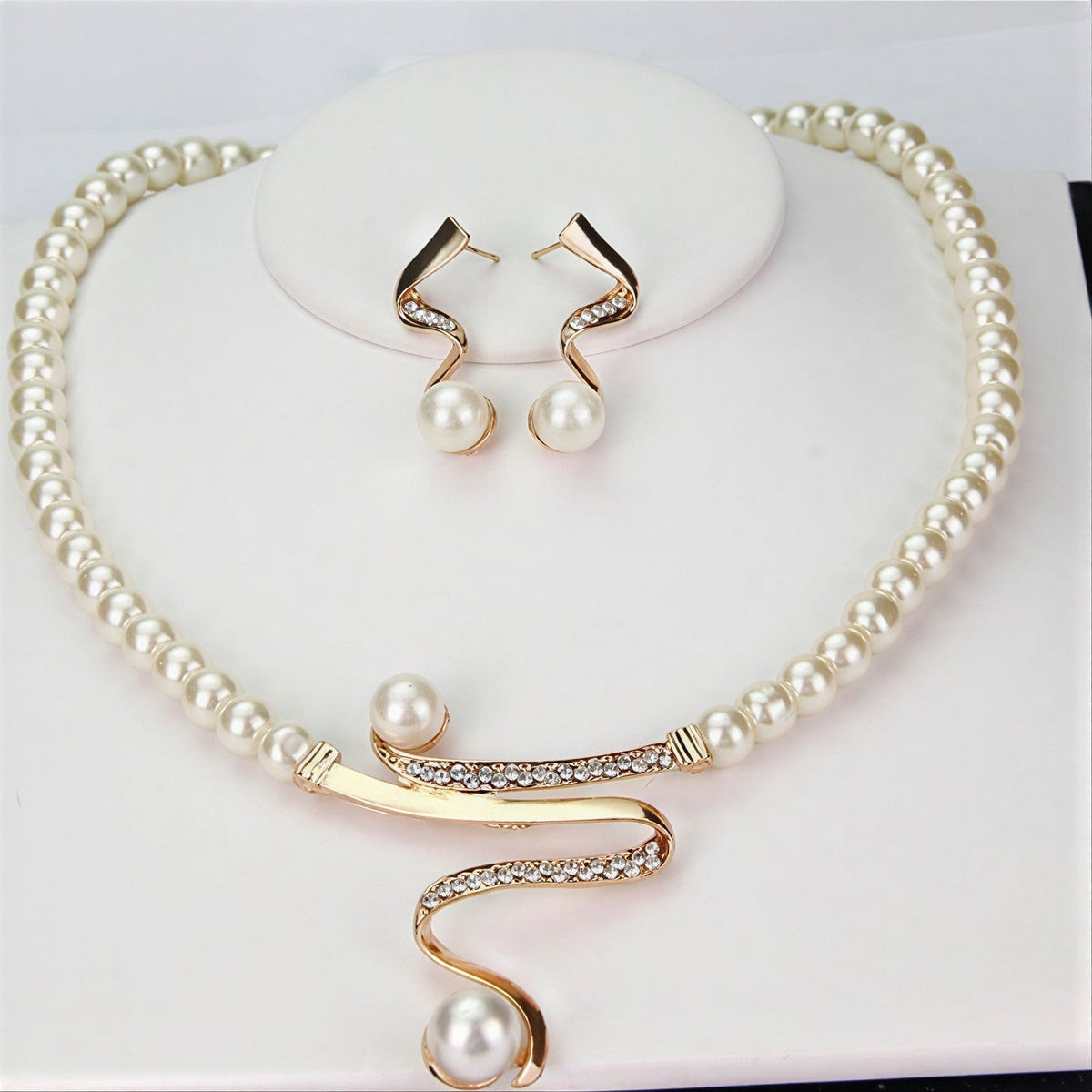 Elegant Natürlich Perlenhalsketten-Set