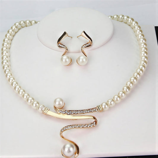 Elegant Natürlich Perlenhalsketten-Set