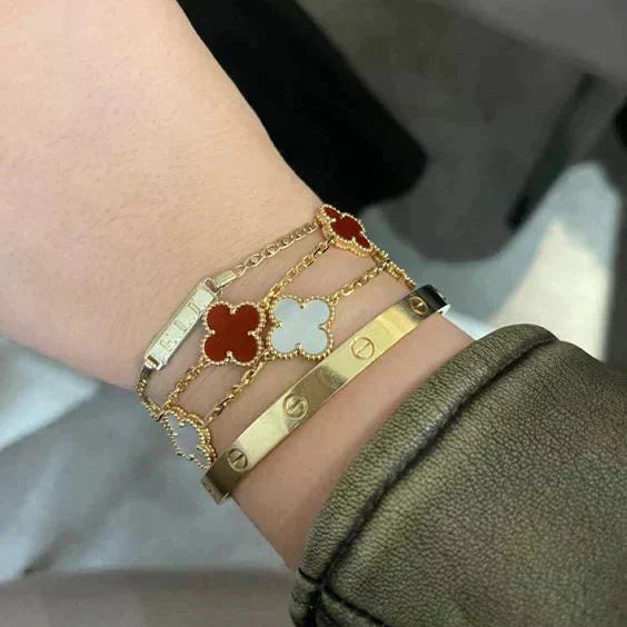 Kleeblatt-Armband Rot