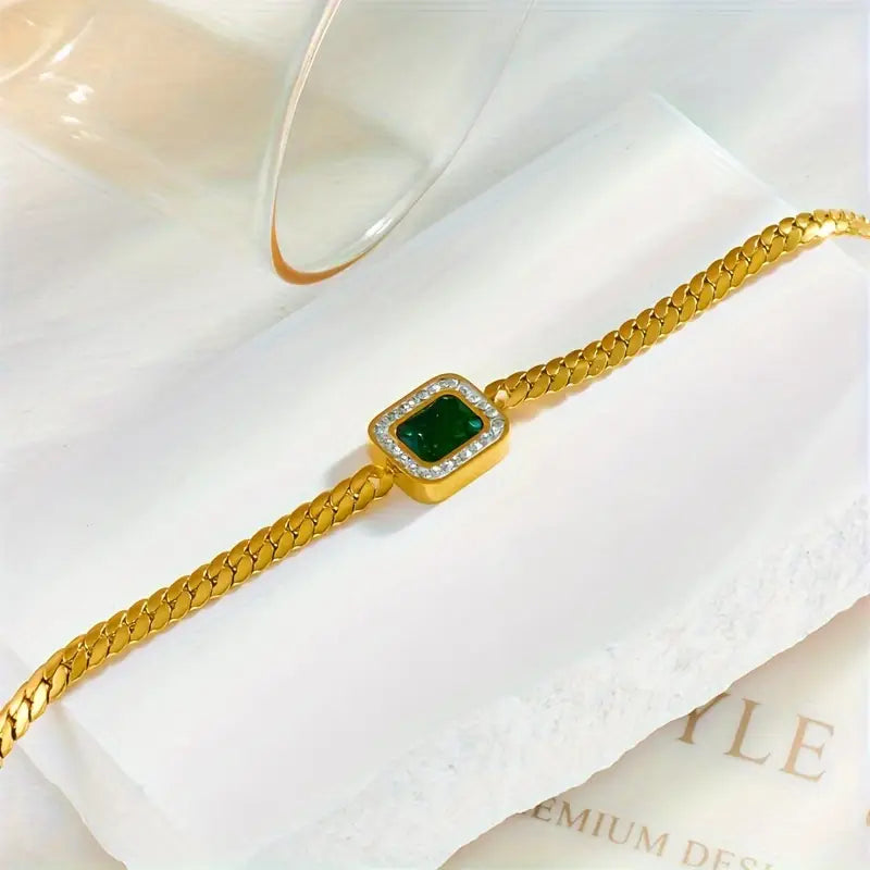 Gold Smaragd Kette Armband