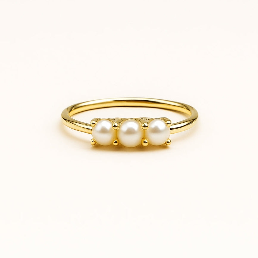 Dreifach-Perlen-Goldring