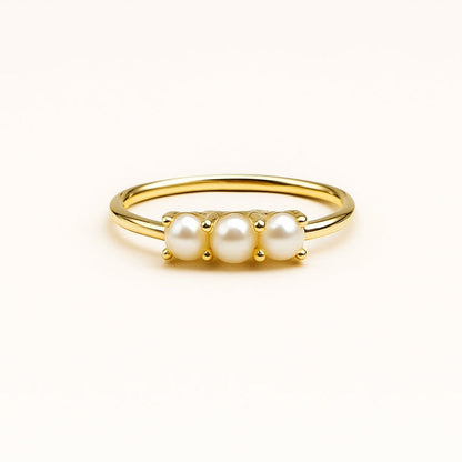 Dreifach-Perlen-Goldring