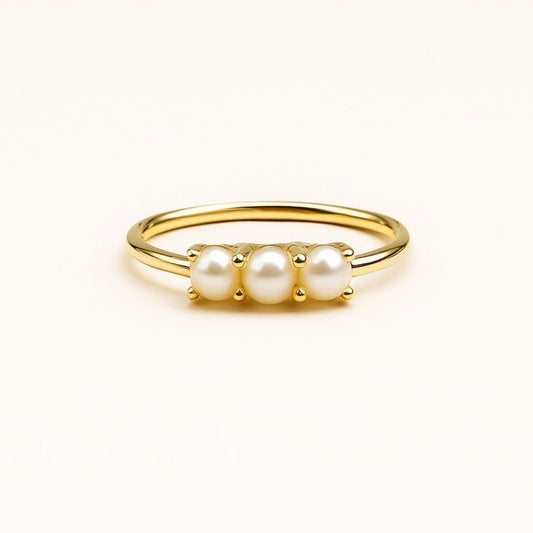 Dreifach-Perlen-Goldring