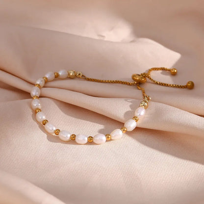 Elegant Perle und Goldarmband